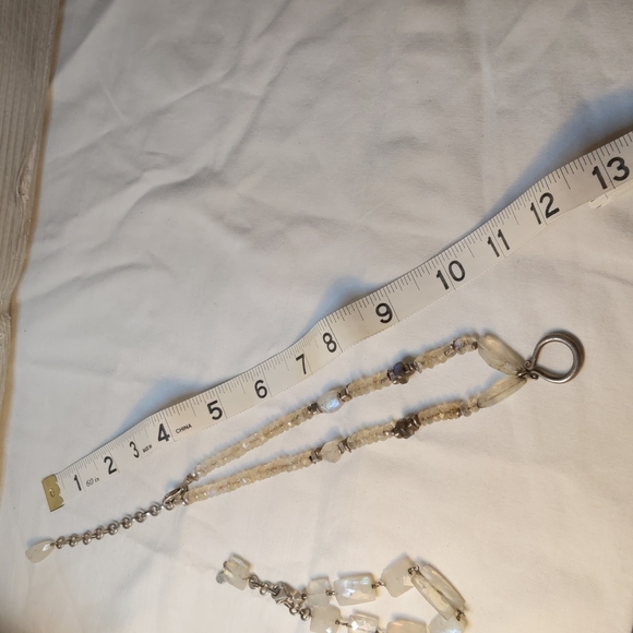 Rainbow moonstone bracelet earrings necklace set sterling silver signed … - Picture 9 of 12